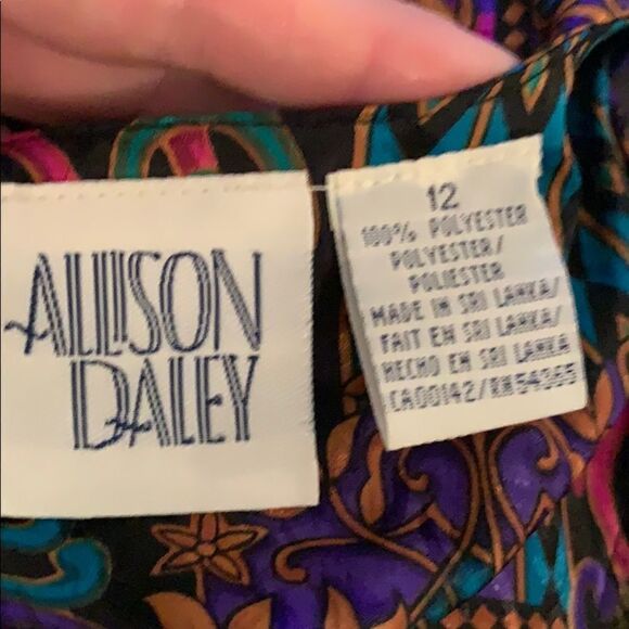 Vtg 80s/90s Allison Daley colorful tunic blouse - Picture 7 of 7